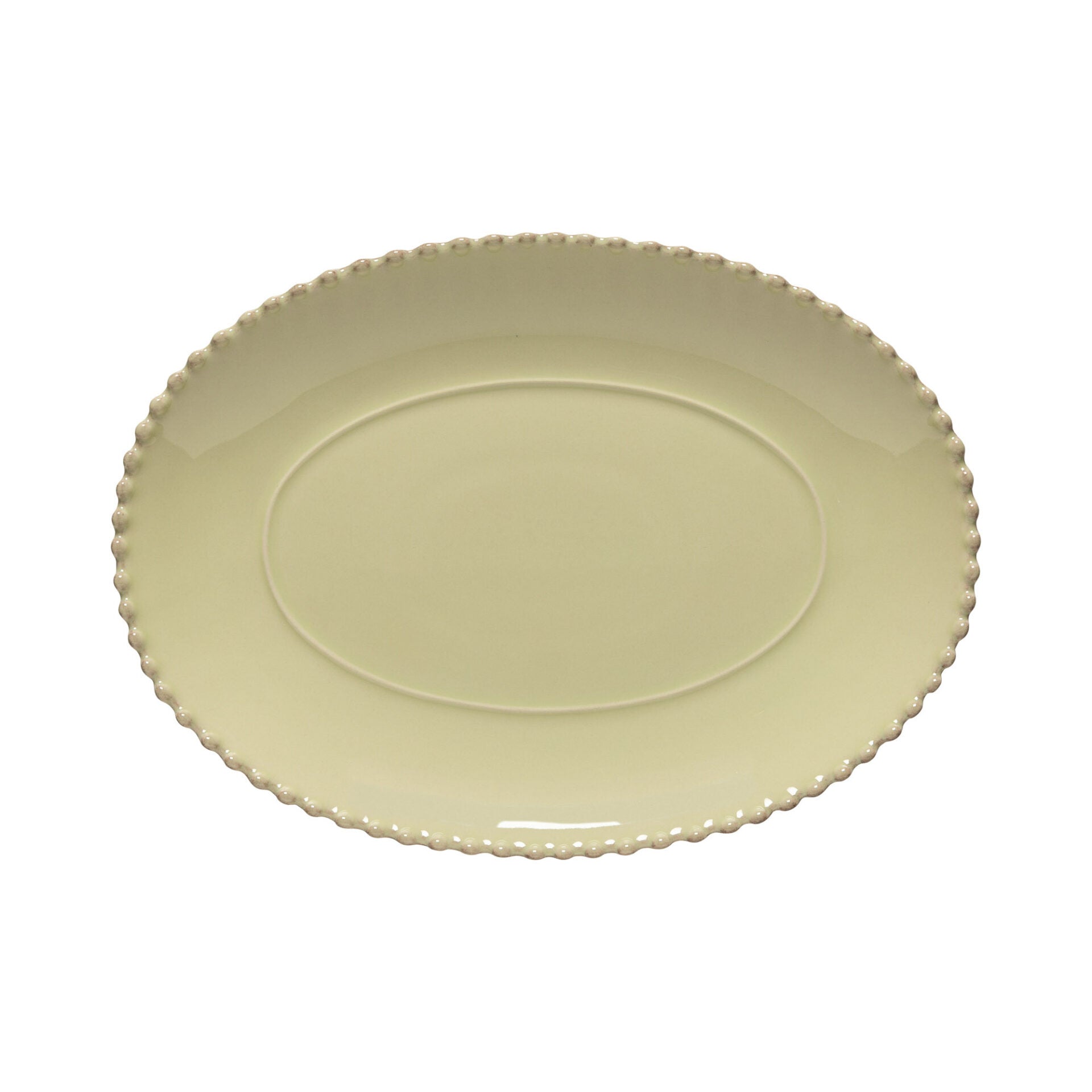 Pearl Oval Platter, 13 1/2" x 9 7/8", Lily Green