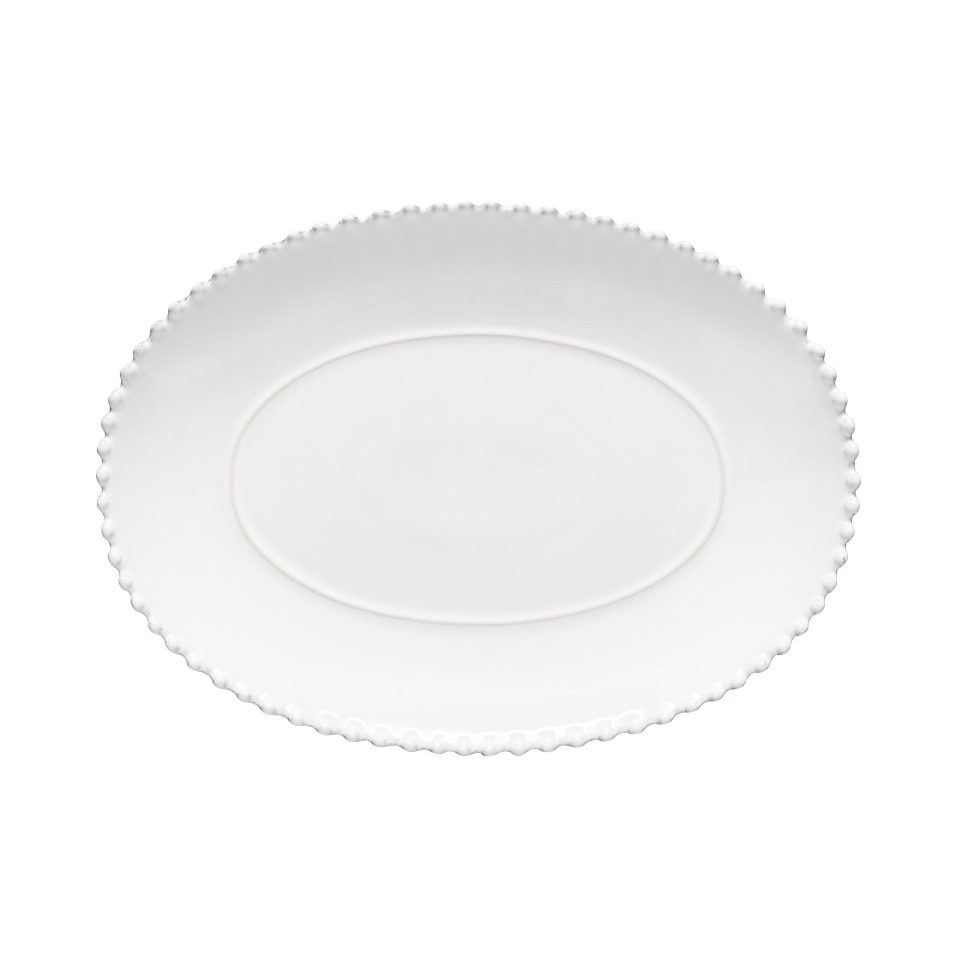 Pearl Oval platter, 13-1/2" x 9-7/8", White