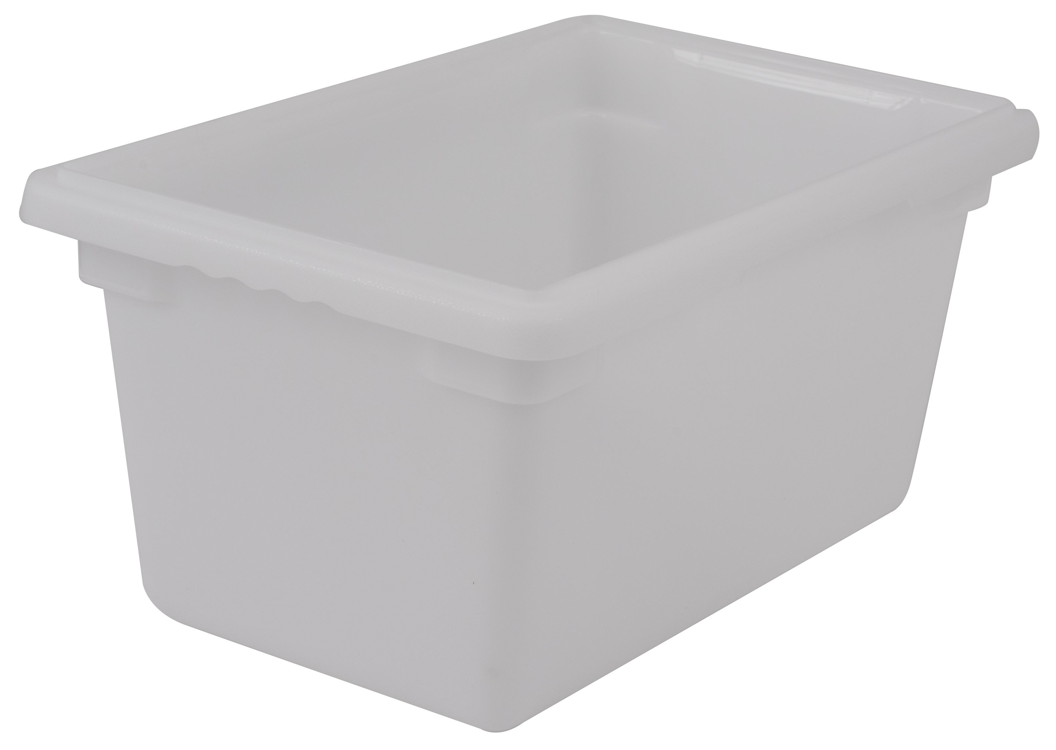 Food Storage Box, 12" x 18" x 9", White, Polyethylene