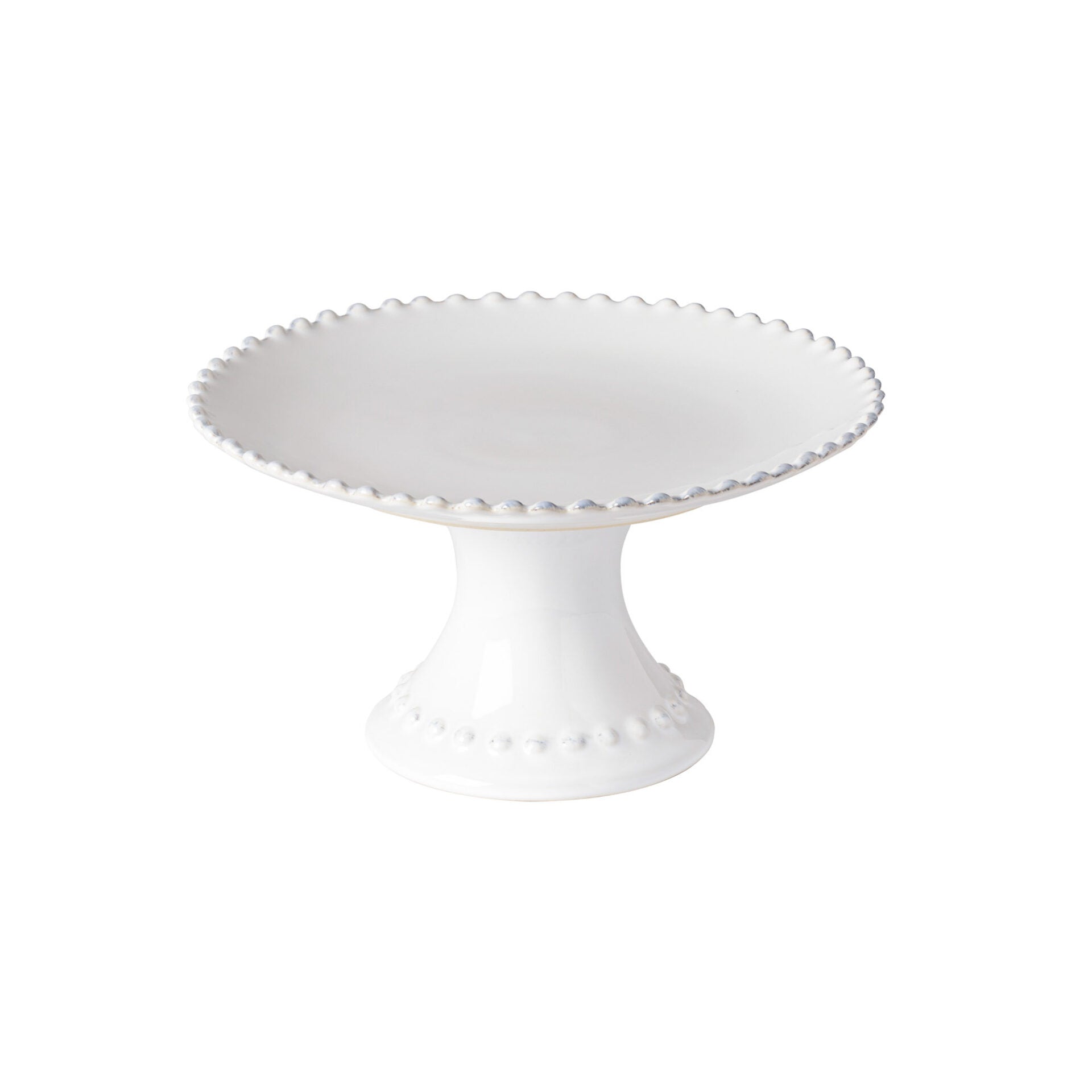 Pearl Footed plate, D8-5/8" x H4-5/8", White