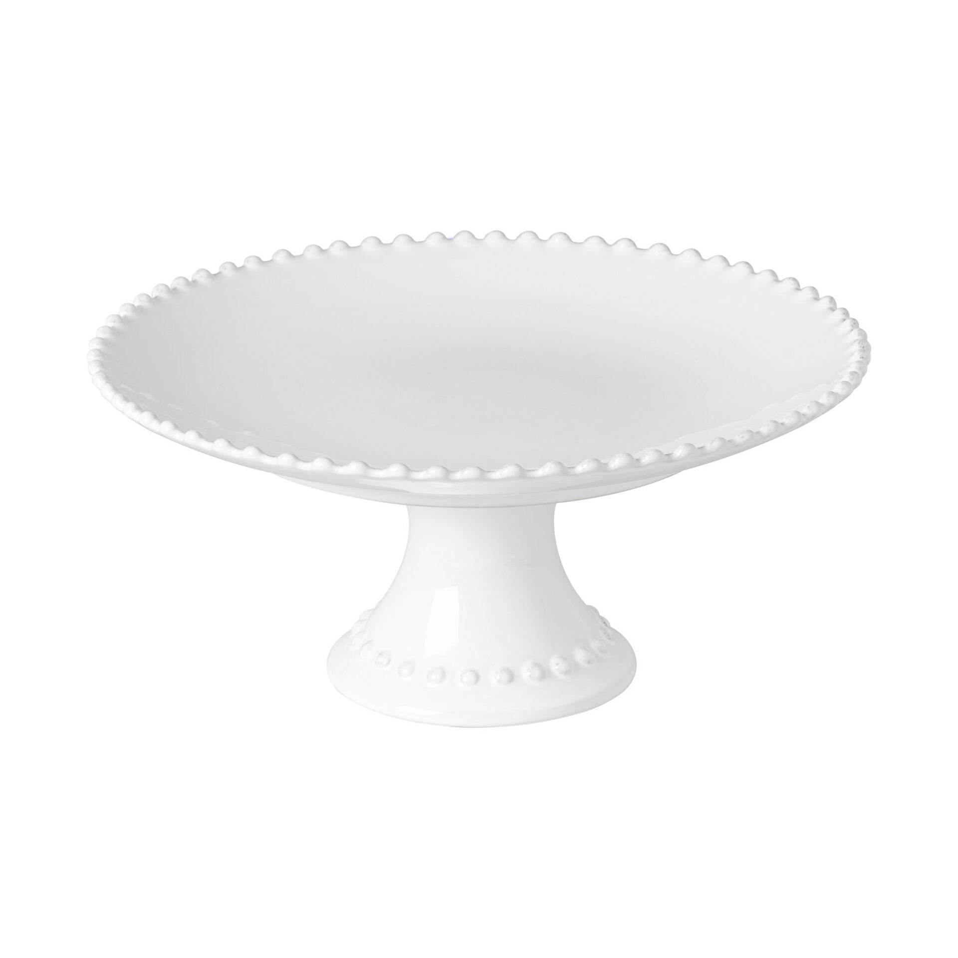 Pearl Footed plate, D11-1/8" x H5-1/8", White