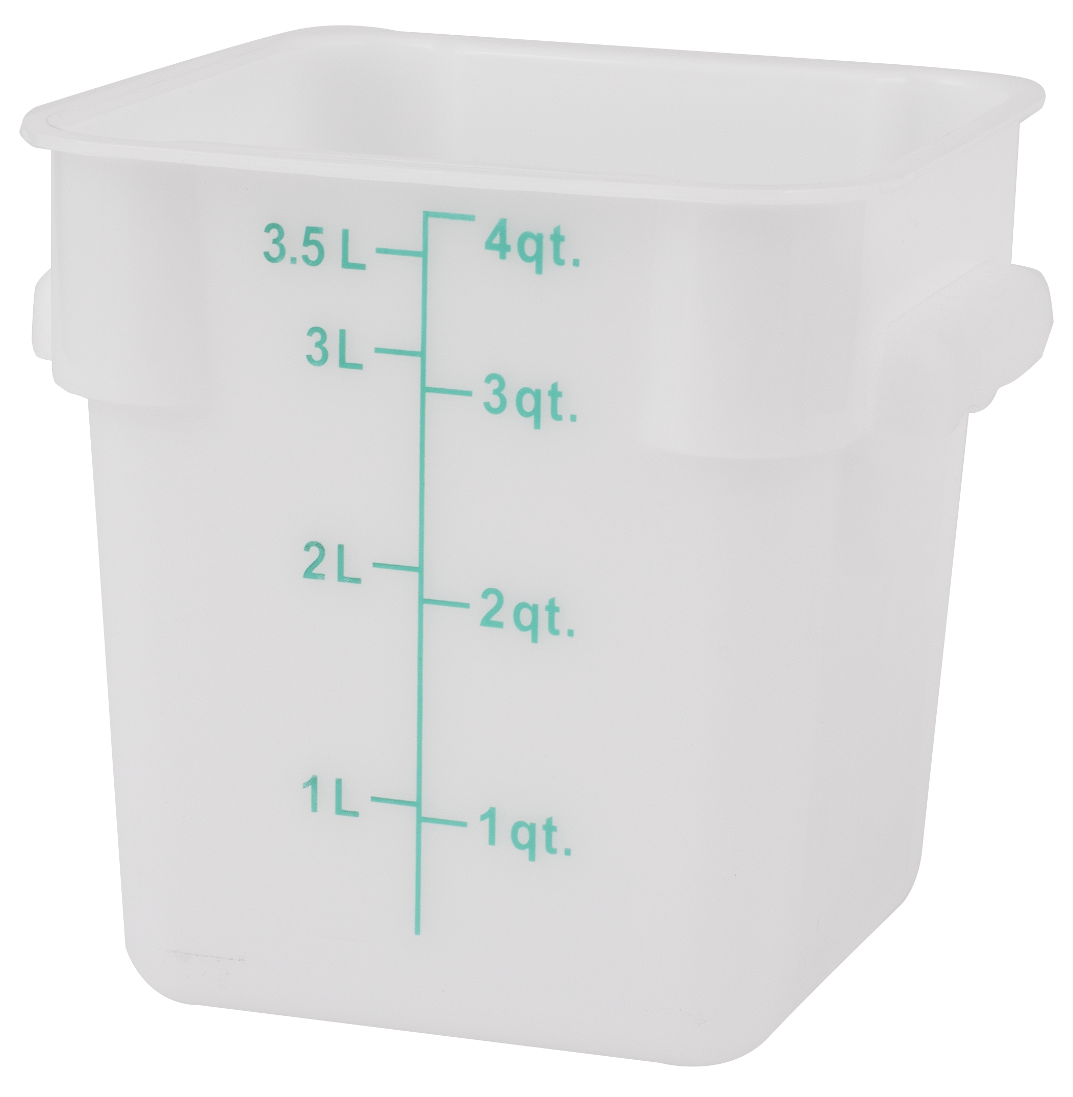 Food Storage Square 4 qt., White, Polyethylene