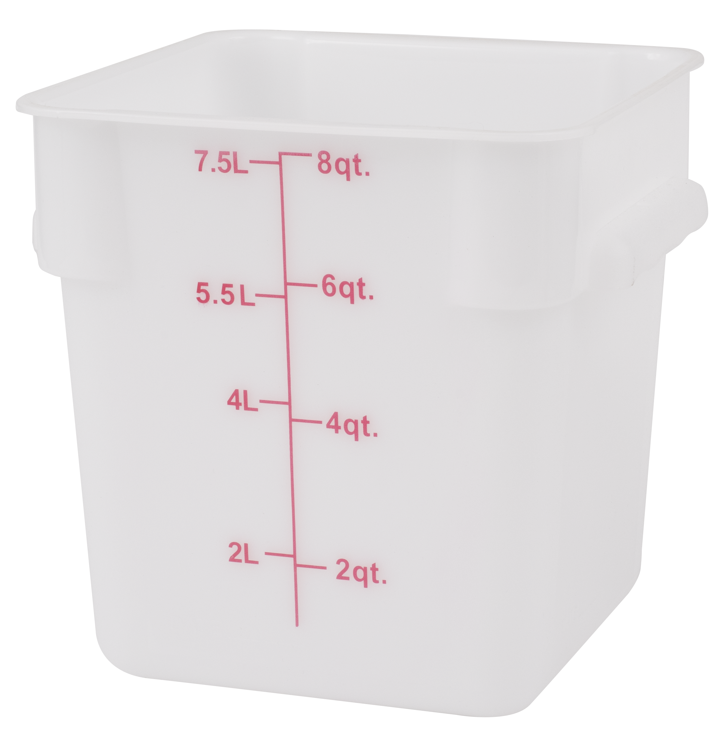 Food Storage Square 8 qt., White, Polyethylene