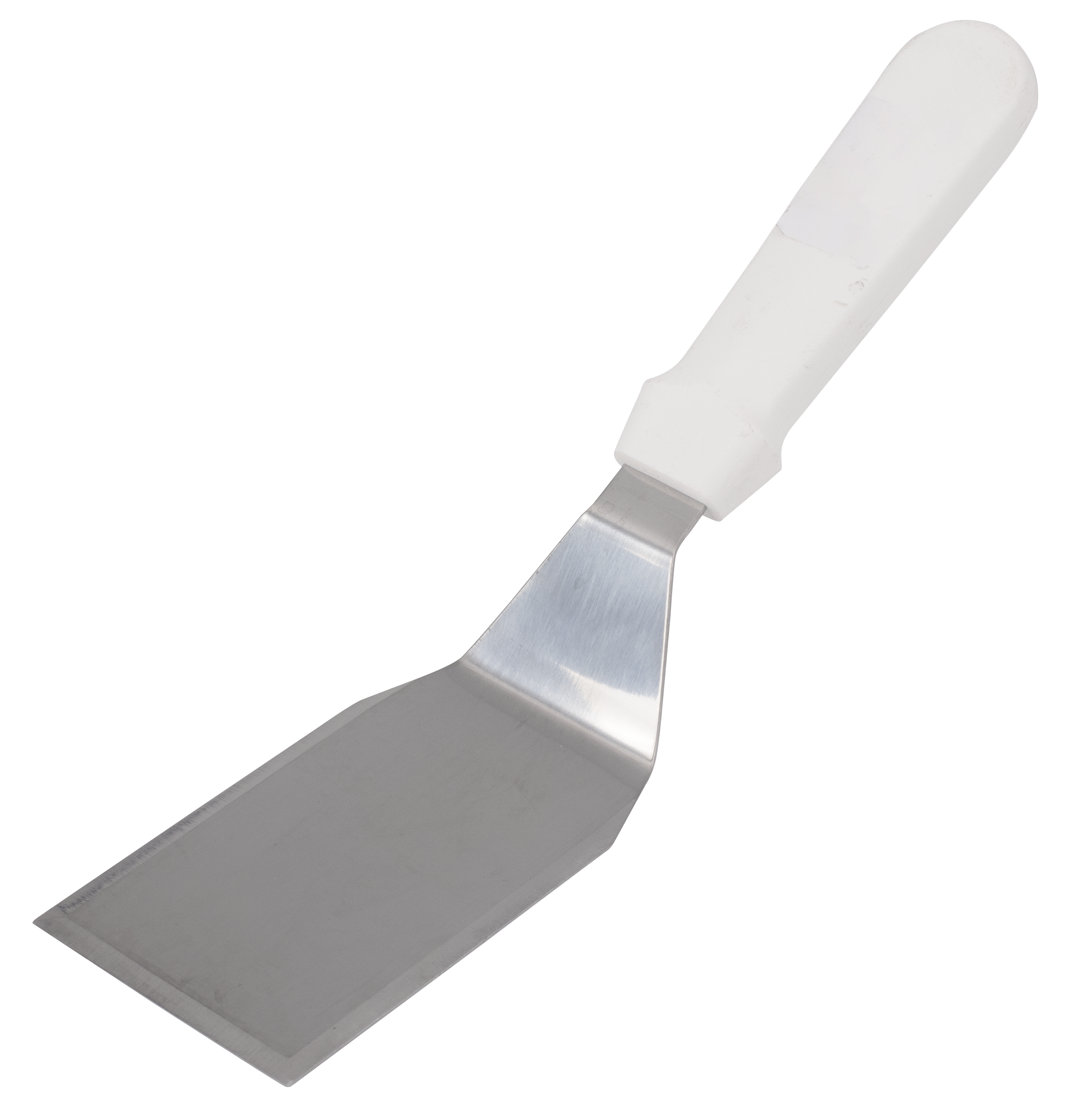 Turner, 4" x 3", Stiff, White Plastic Handle
