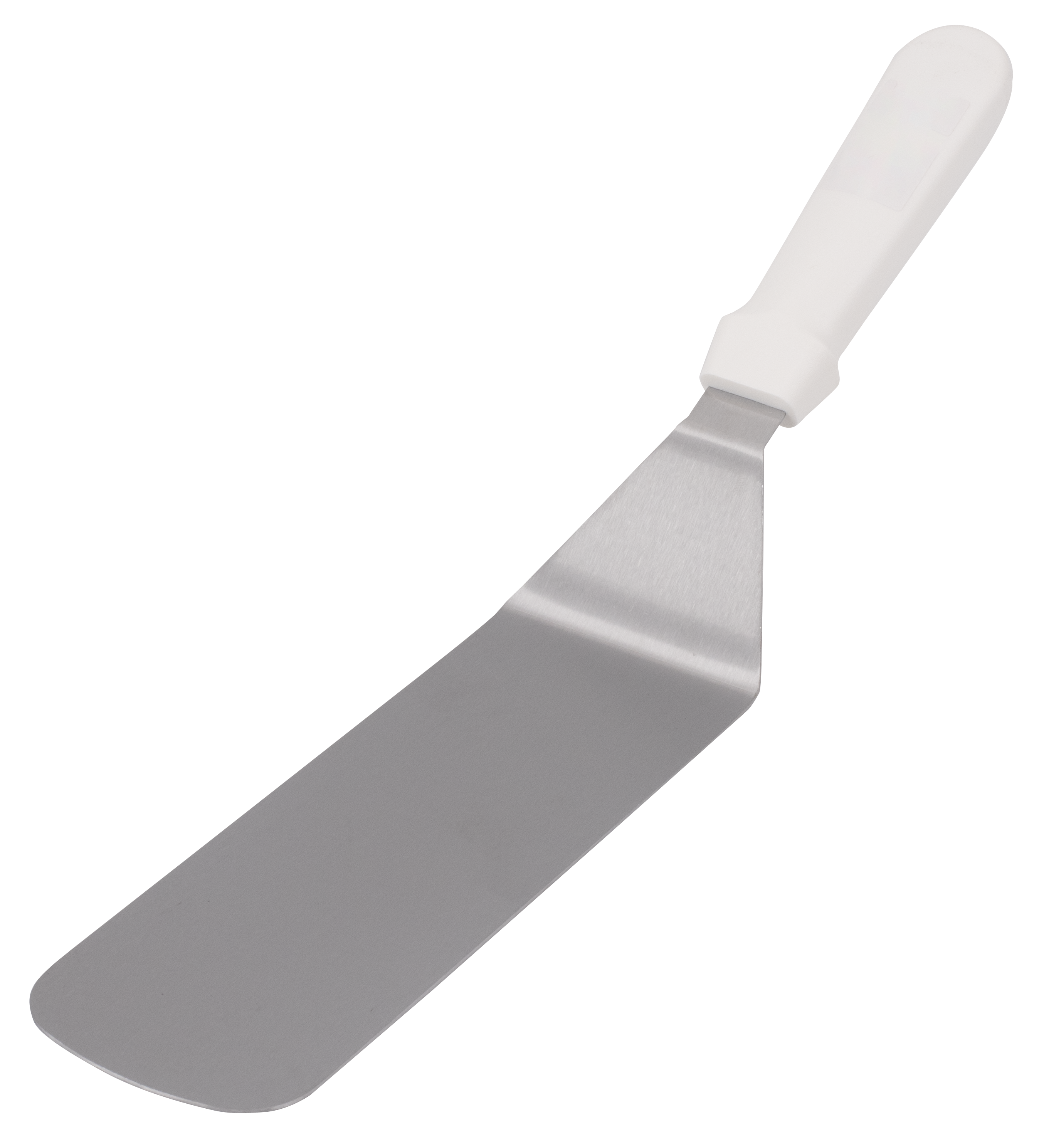 Turner, 8" x 3", Solid, White Plastic Handle