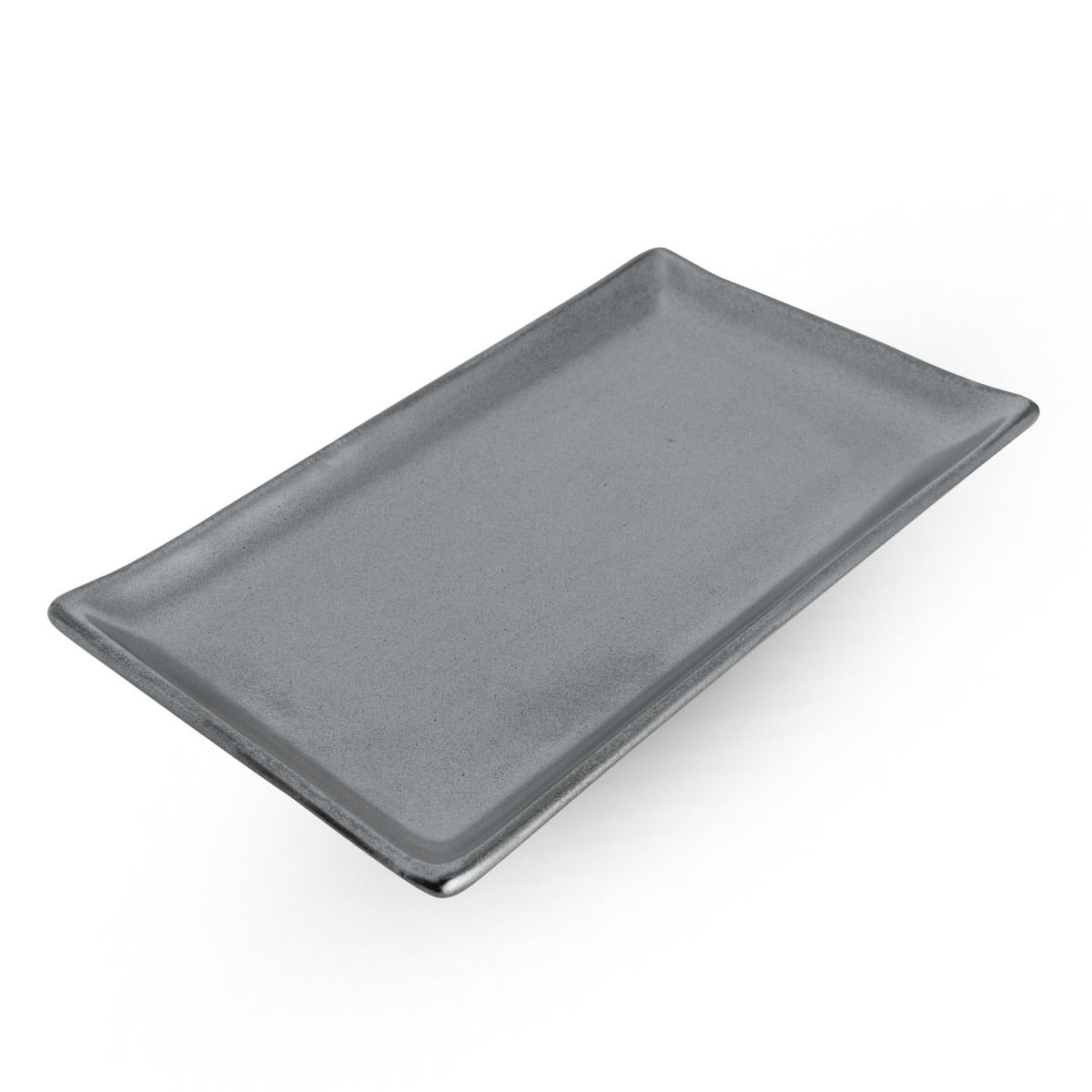 Tessa Gun Metal Black Rectangular Plate, 8.5"L x 5"W