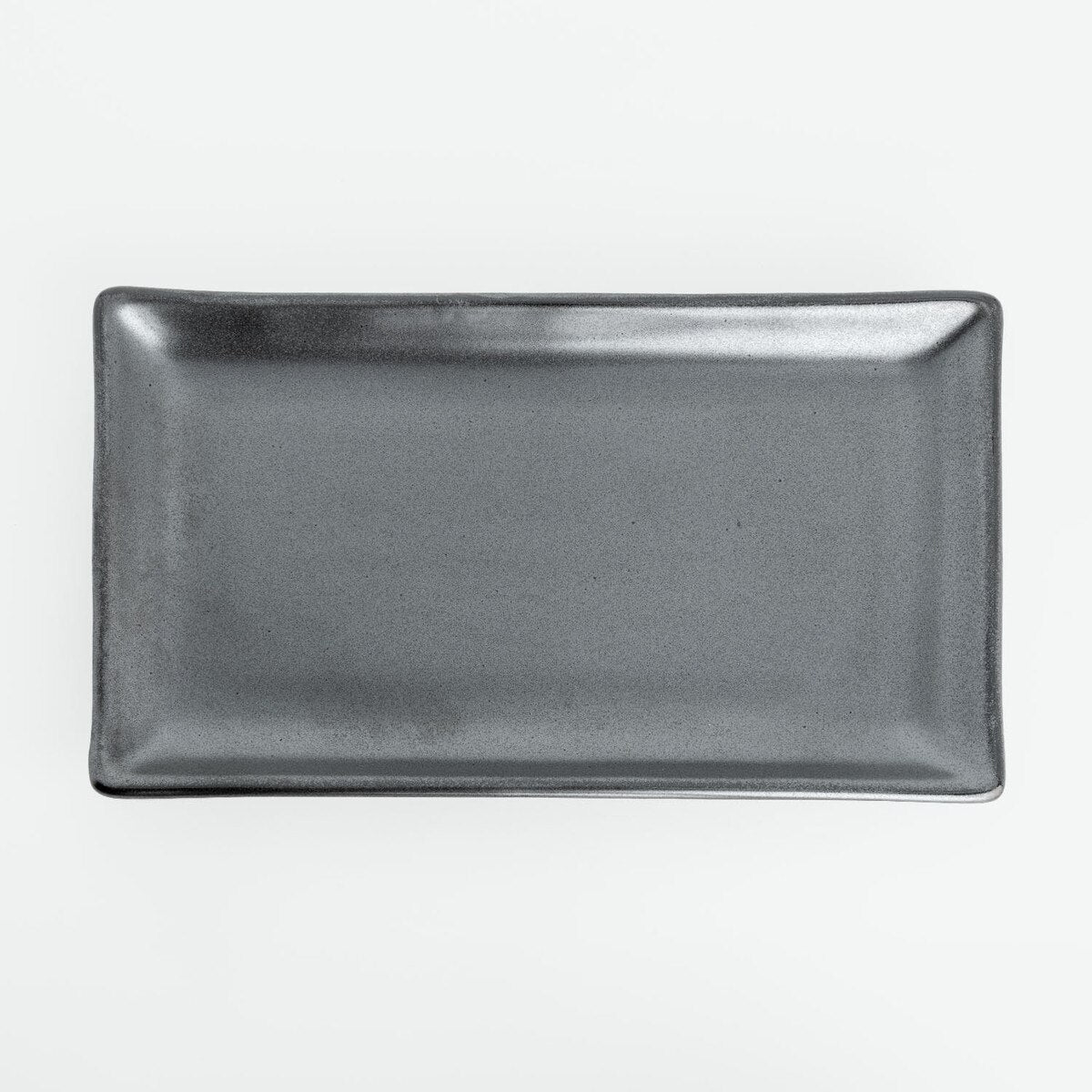 Tessa Gun Metal Black Rectangular Plate, 8-1/2"L x 5"W