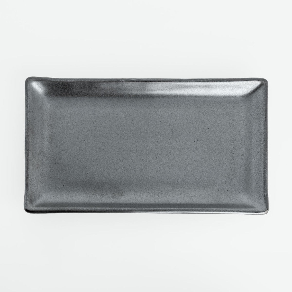 Tessa Gun Metal Black Rectangular Plate, 8.5"L x 5"W
