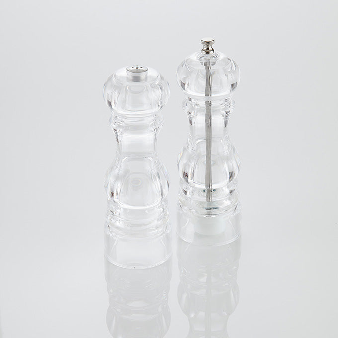 Salt & Pepper Mill / Shaker Set, Acrylic, Clear