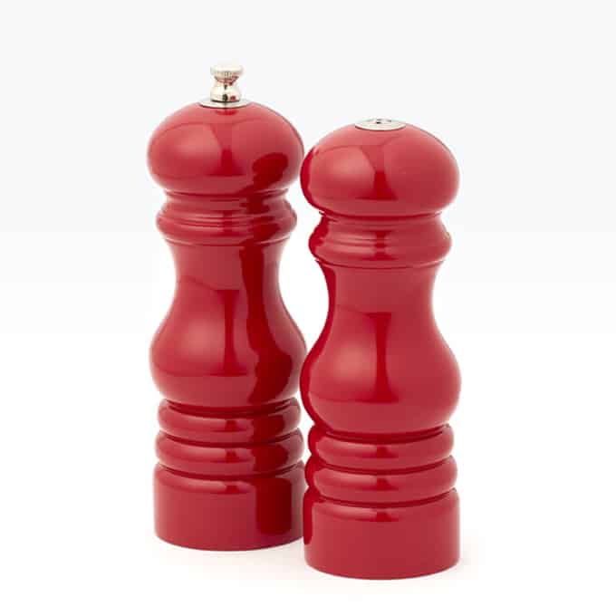 Salt & Pepper Mill / Shaker Set, Wood, Red