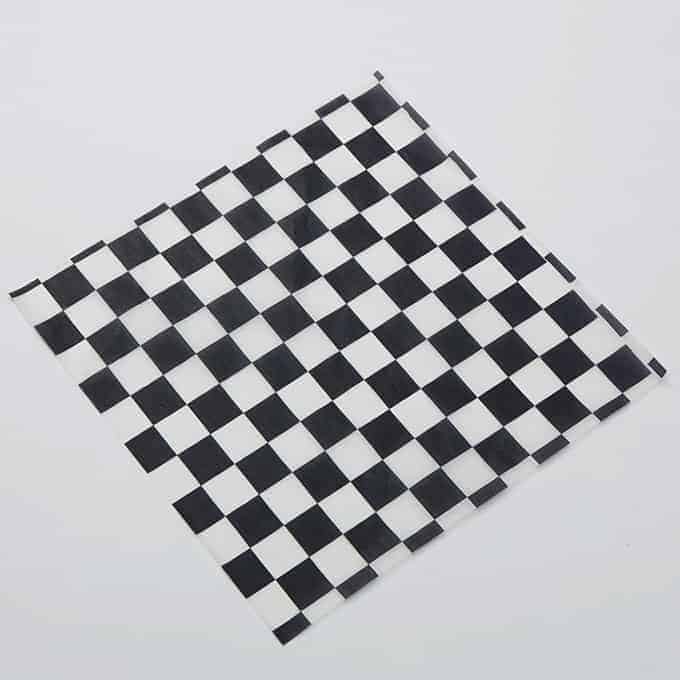 12" x 12" Fry Paper, Black Checkerboard