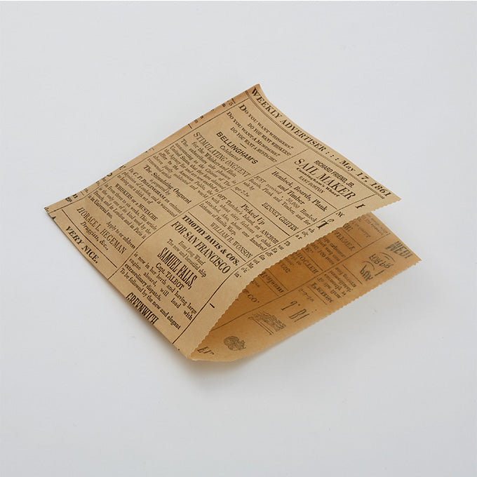 7" x 6" Grease-Resistant Fry Paper Bag, Natural Newsprint