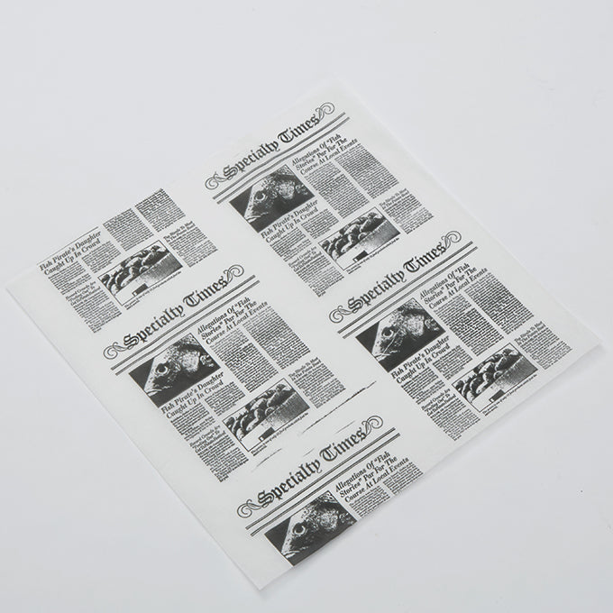 10" x 10" Fry Paper, for Fry Cups/ Basket/ Cones, Newsprint Design
