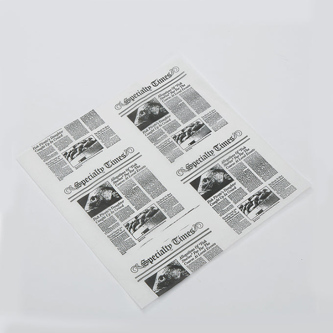 7" x 6" Grease-Resistant Square Fry Paper Bag, White Newsprint