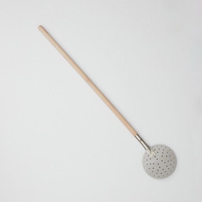45-3/4"L Round Perforated Stainless Steel Pizza Peel