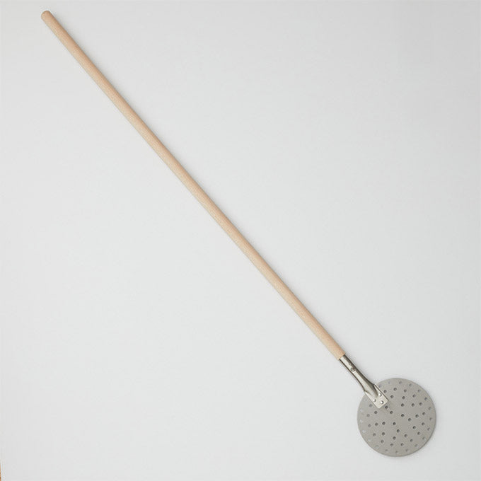 57-3/4"L Round Perforated Stainless Steel Pizza Peel