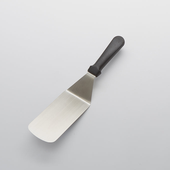 12"L Stainless Steel Offset Rounded Turner, Plastic Handle