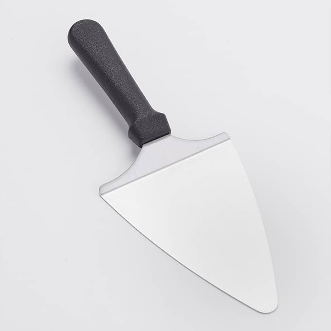 7" Stainless Steel Pizza Server w/Black Polypropylene Handle