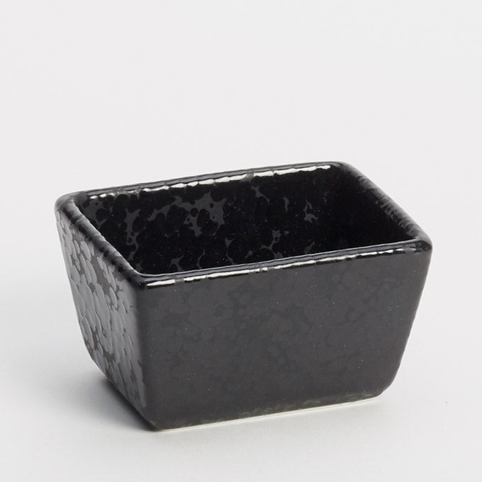 5 oz. 3-1/2" x 2-1/2" x 2"H Black Porcelain Sugar Packet Holder