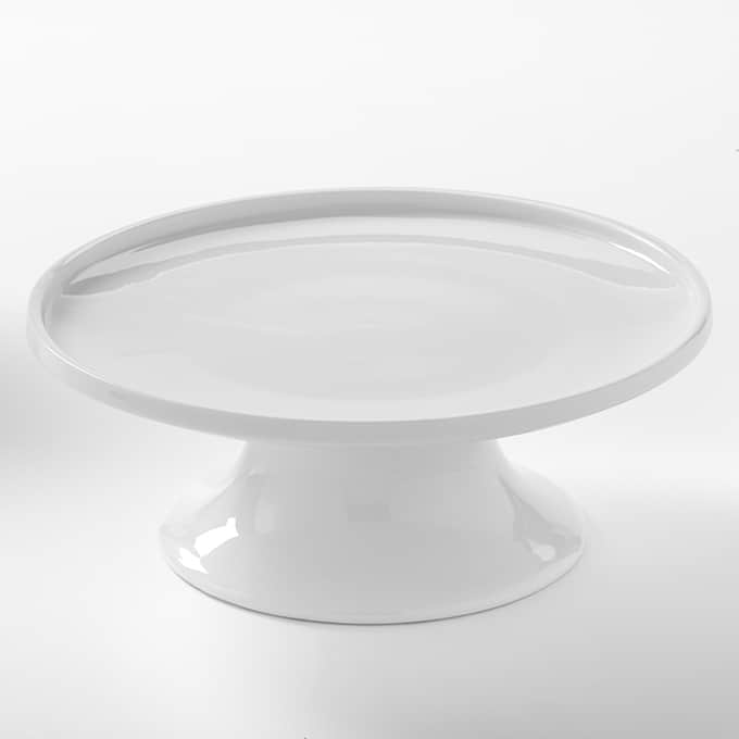 8"D x 3-1/8"H Round Prestige™ Serving Stand, White Porcelain