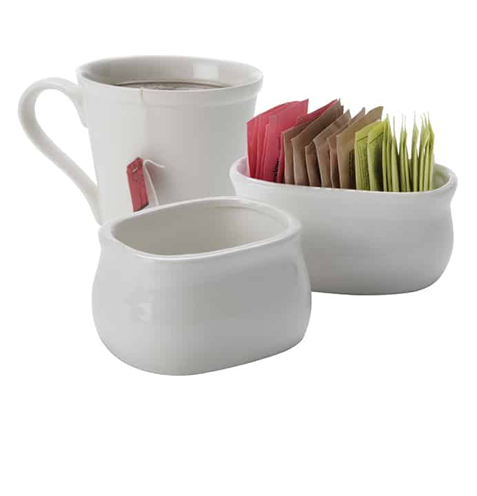 3-1/4" x 2-1/2" x 1-7/8"H White Porcelain Sugar Packet Holder