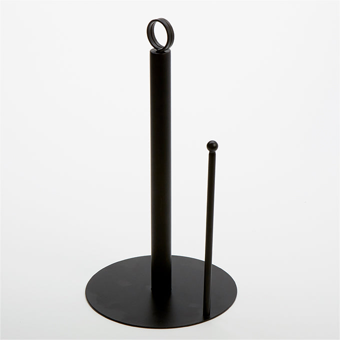 7" x 13" Black Porcelain Paper Towel Holder with Card Holder