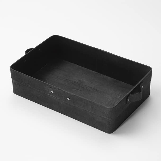 12-3/8" x 7-1/4" Rectangular Poplar Wood Box, Black