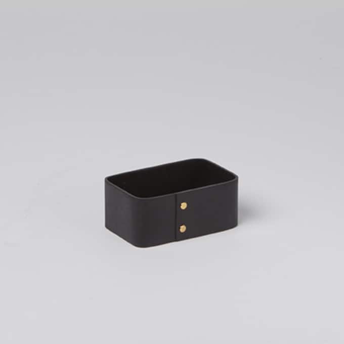 4" x 3-5/8" x 1-5/8"H Black Poplar Wood Sugar Packet Holder