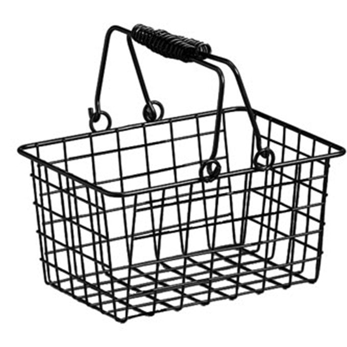 9" x 7" Rectangular Wire Basket, Black