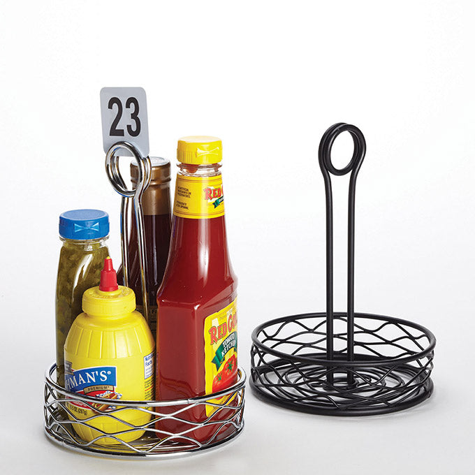 6"D Birdnest Round Condiment Rack, Chrome Finish