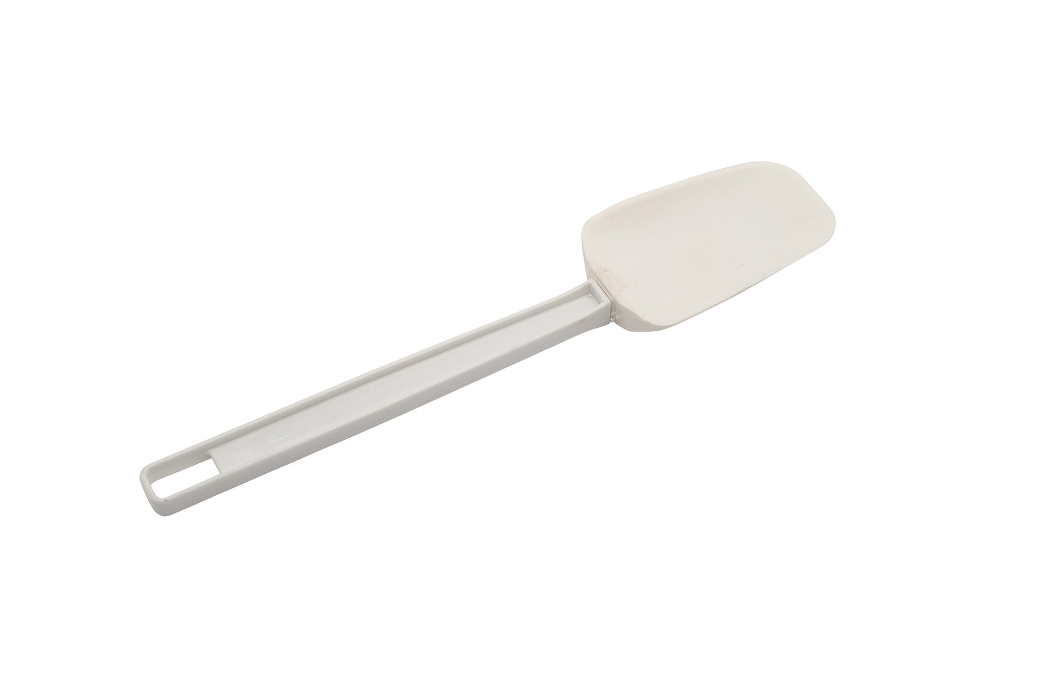 Scraper, 10", Rubber, Spoon Blade, White Plastic Handle