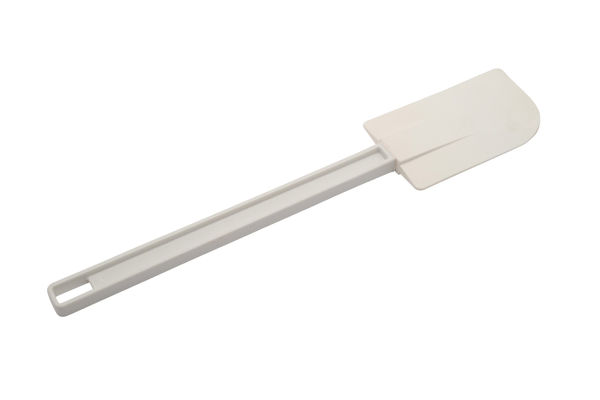 Scraper, 14", Rubber Blade, Flat, White Plastic Handle