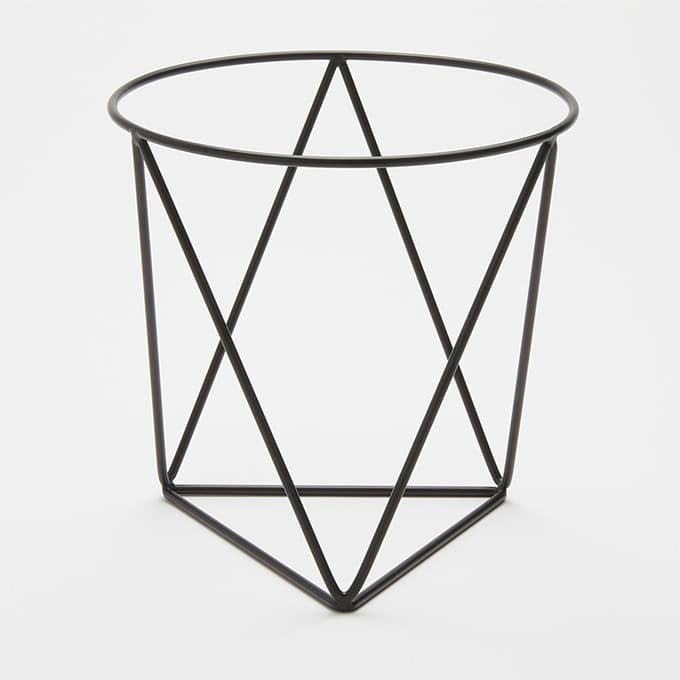 7"H  Stainless Steel Geometric Rise, Black