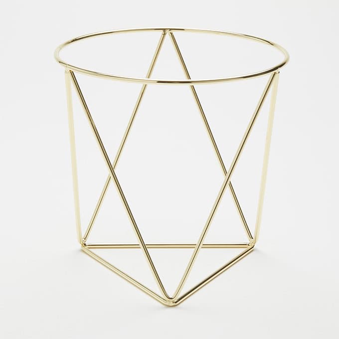 7"H  Stainless Steel Geometric Rise, Gold