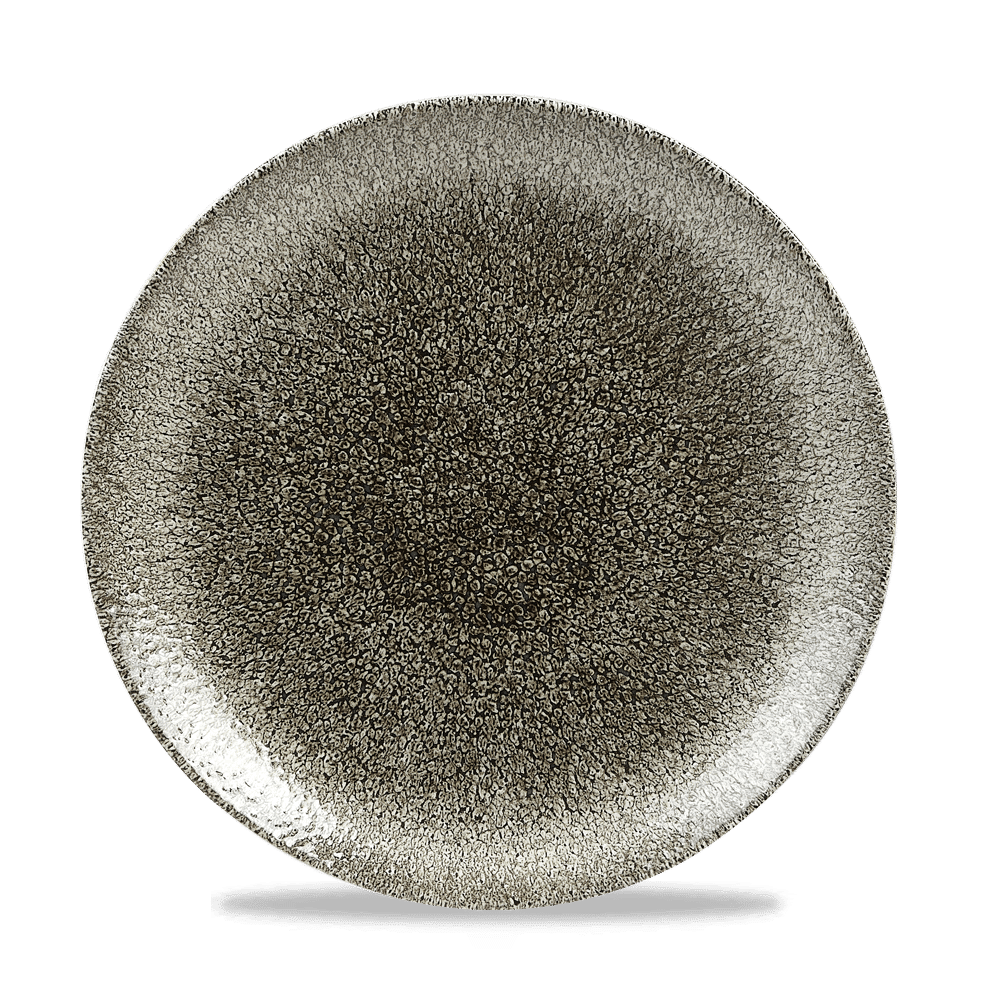 Raku 10-1/4" Round Coupe Plate, Quartz Black