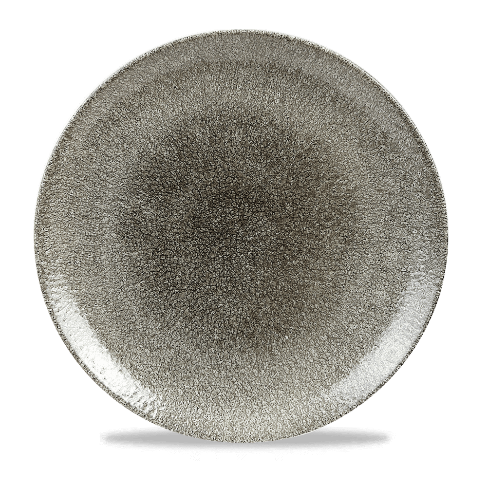 Raku 11-1/4" Round CoupePlate, Quartz Black