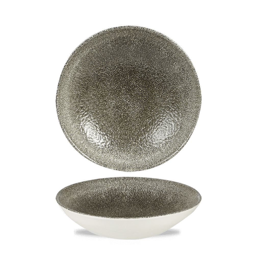 Raku 15 oz. Round Coupe Bowl, Quartz Black