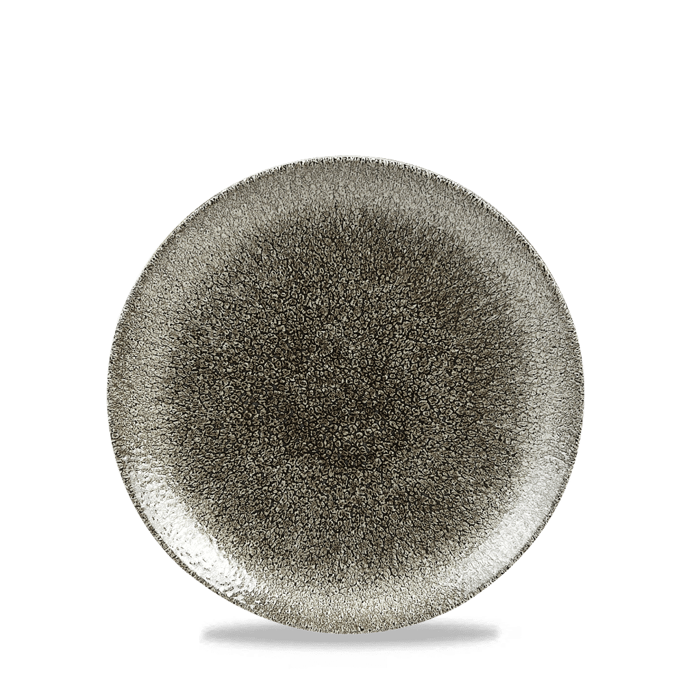 Raku 6-1/2" Round Coupe Plate, Quartz Black
