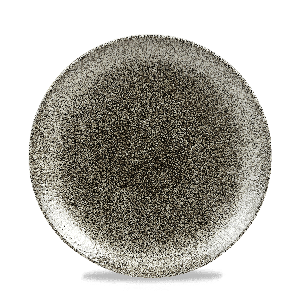 Raku 8-2/3" Round Coupe Plate, Quartz Black