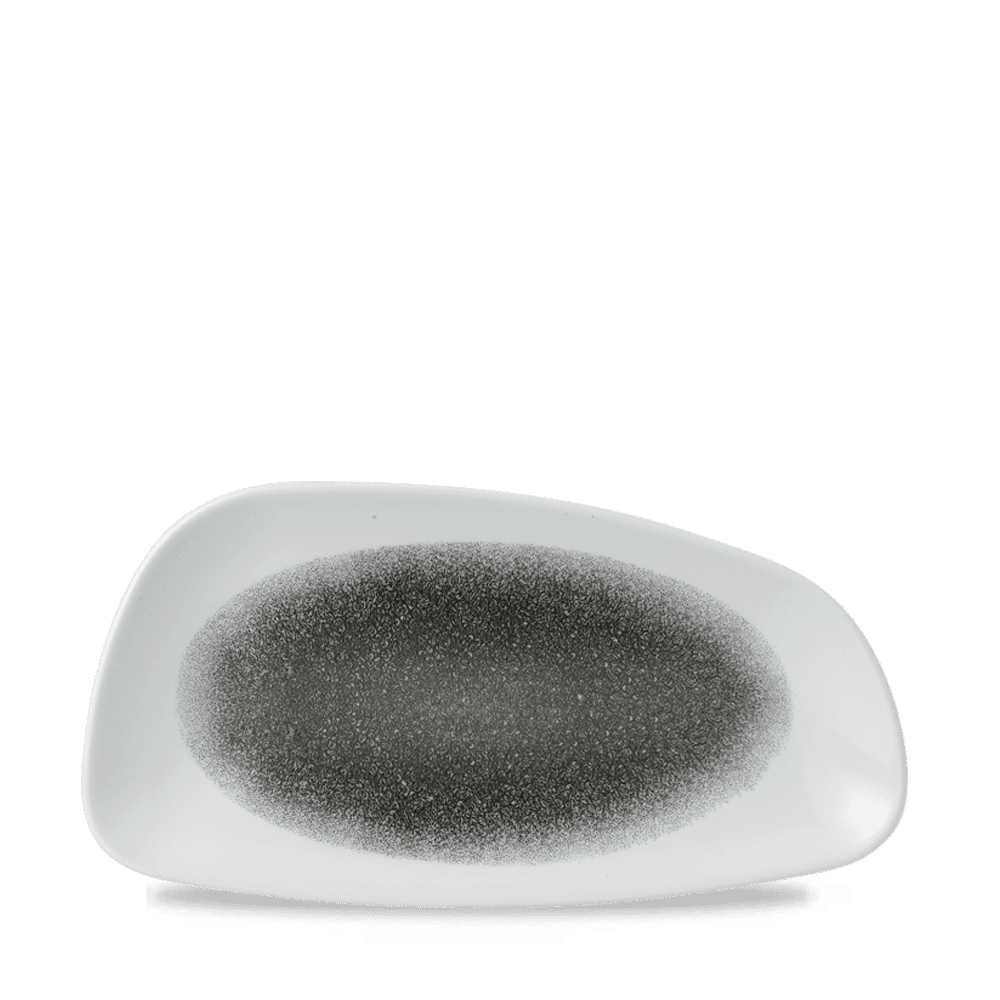 Raku 11-3/4" x 6-1/8" Chef's Geo Plate, Quartz Black