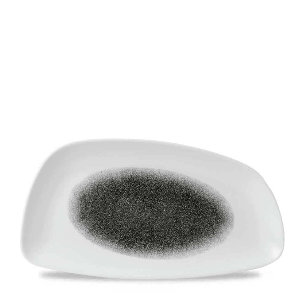 Raku 13-3/4" x 7-1/4" Chef's Geo Plate, Quartz Black