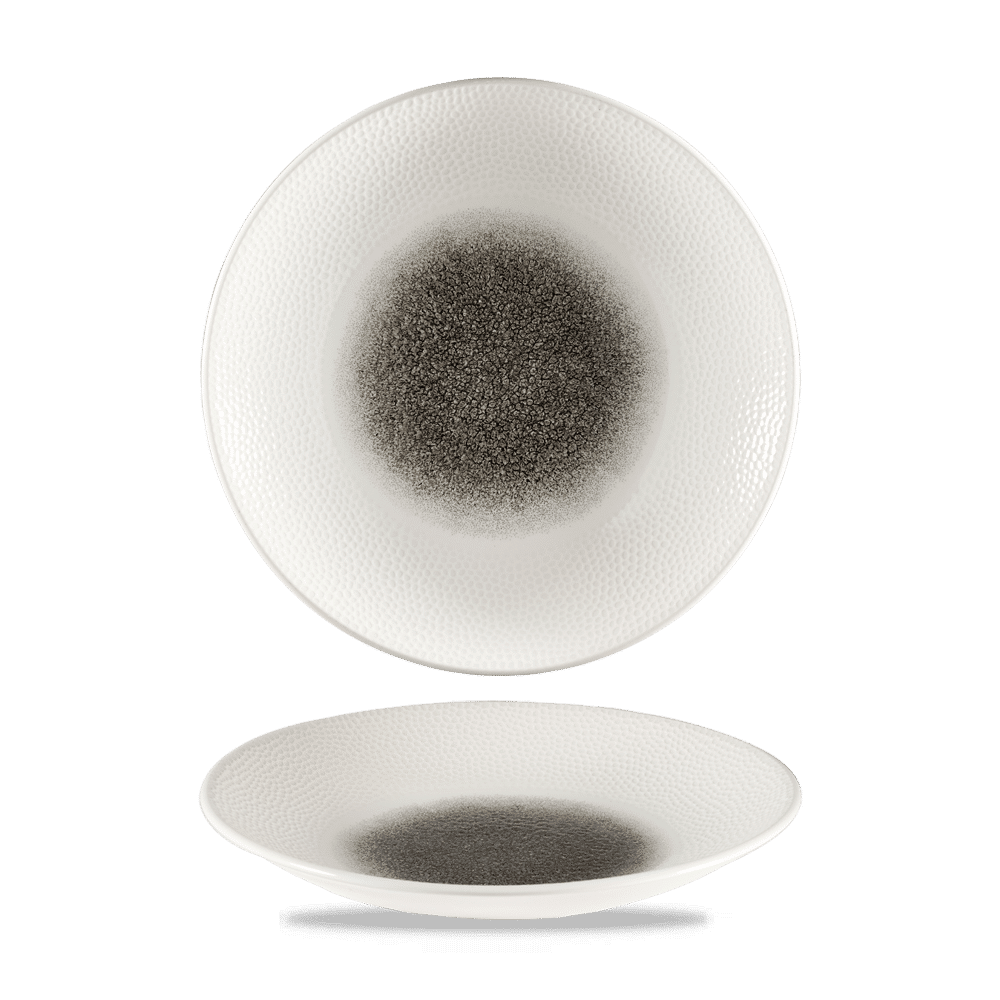 Raku 11" Round Deep Coupe Plate, Isla, Quartz Black