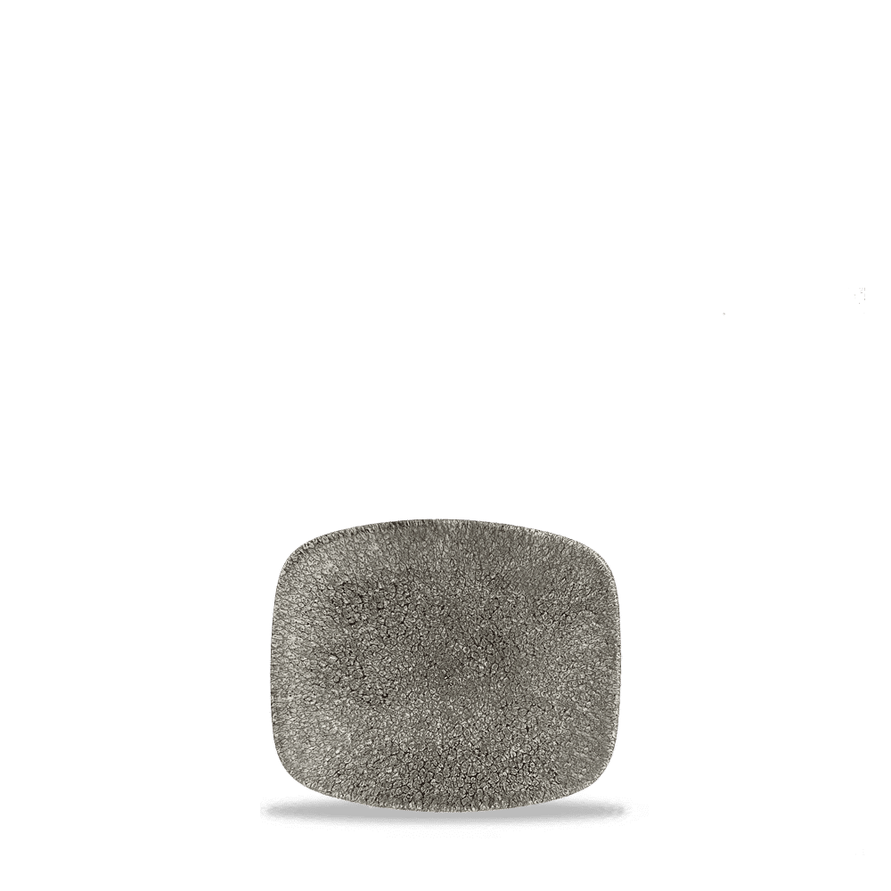 Raku 6" x 5" Oblong Chef's Plate, Quartz Black