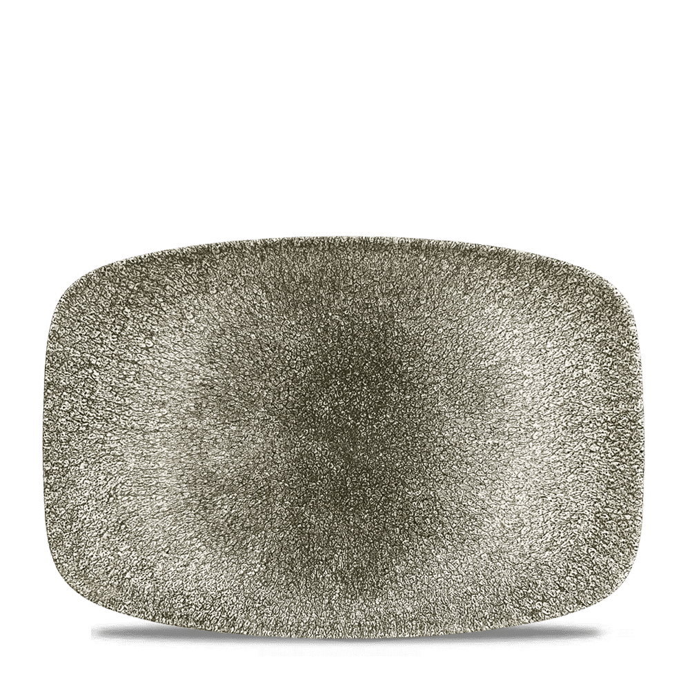 Raku 12" x 7-4/5" Oblong Chef's Plate, Quartz Black