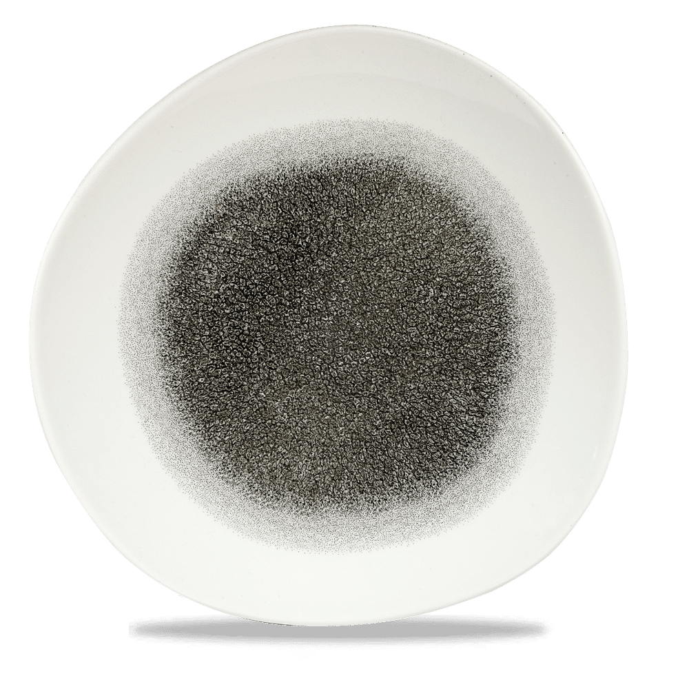 Raku 11-1/4" Round Plate, Quartz Black