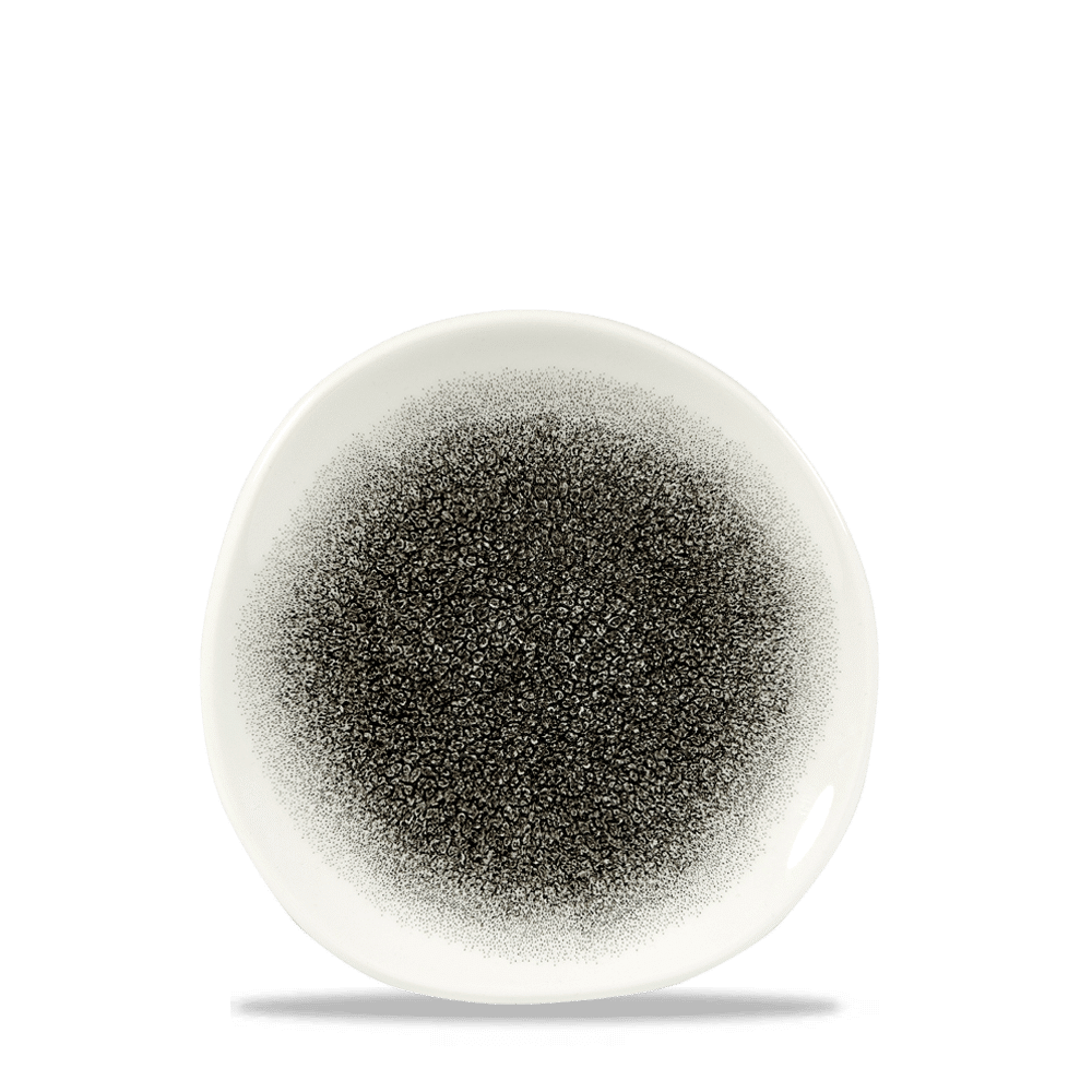 Raku 7-1/4" Round Plate, Quartz Black