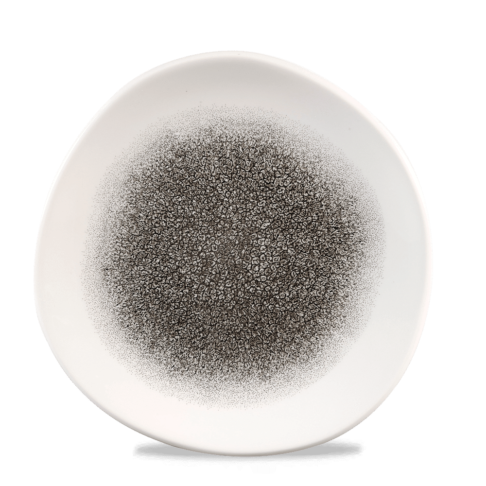 Raku 8-1/4" Round Plate, Quartz Black