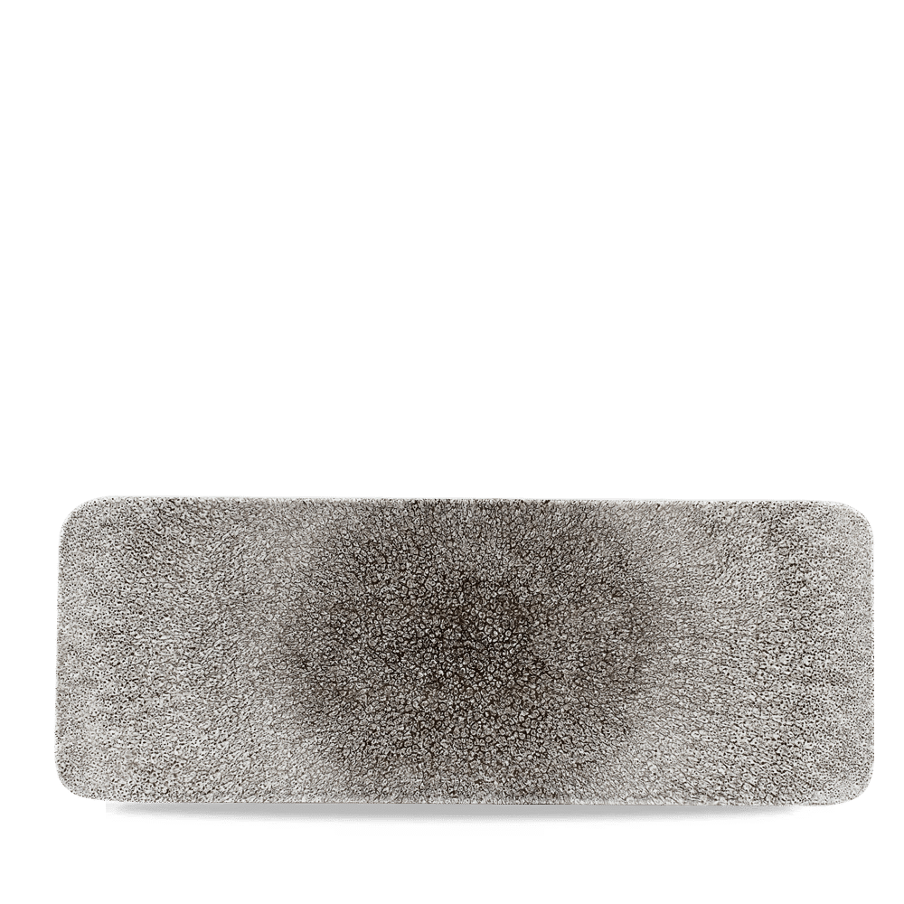 Raku 14-3/4" x 5-1/2" Rectangular Tile, Quartz Black