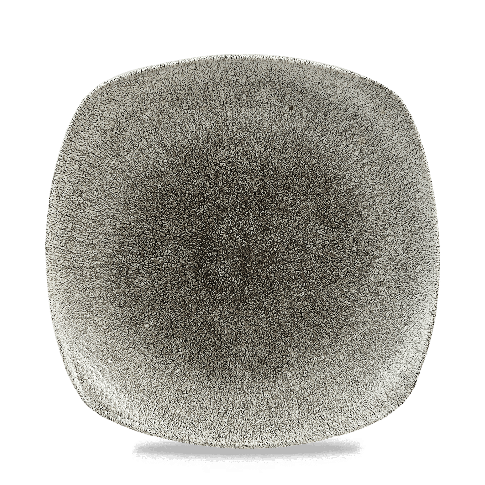 Raku 10" Square Plate, Quartz Black