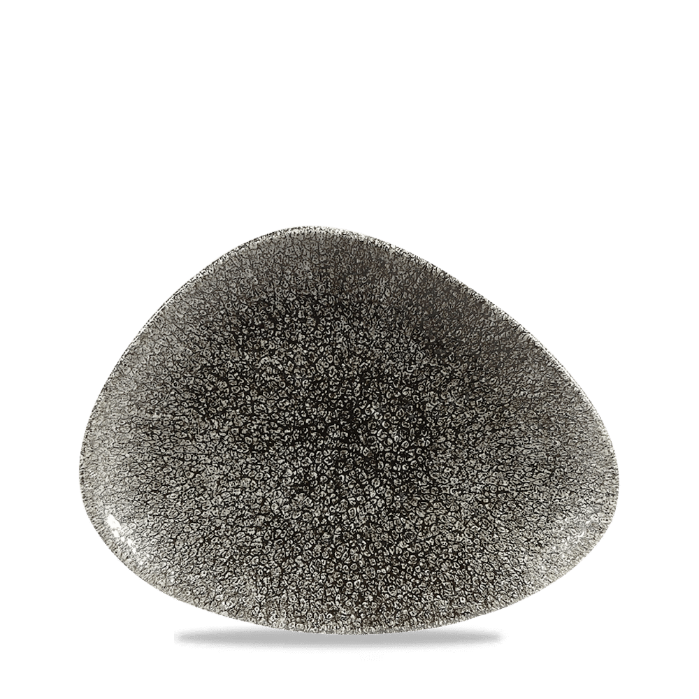 Raku 7-3/4" x 5-3/4" Triangular Chef's Plate, Quartz Black